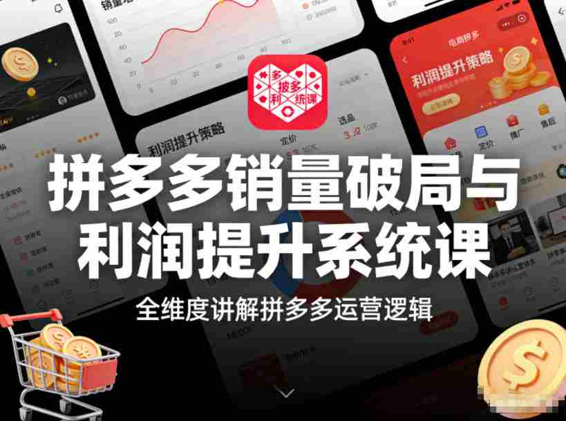拼多多销量破局与利润提升系统课，全维度讲解拼多多运营逻辑-副业部