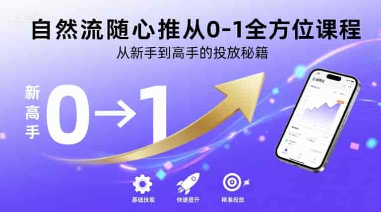 自然流随心推从0-1全方位课程,从新手到高手的投放秘籍