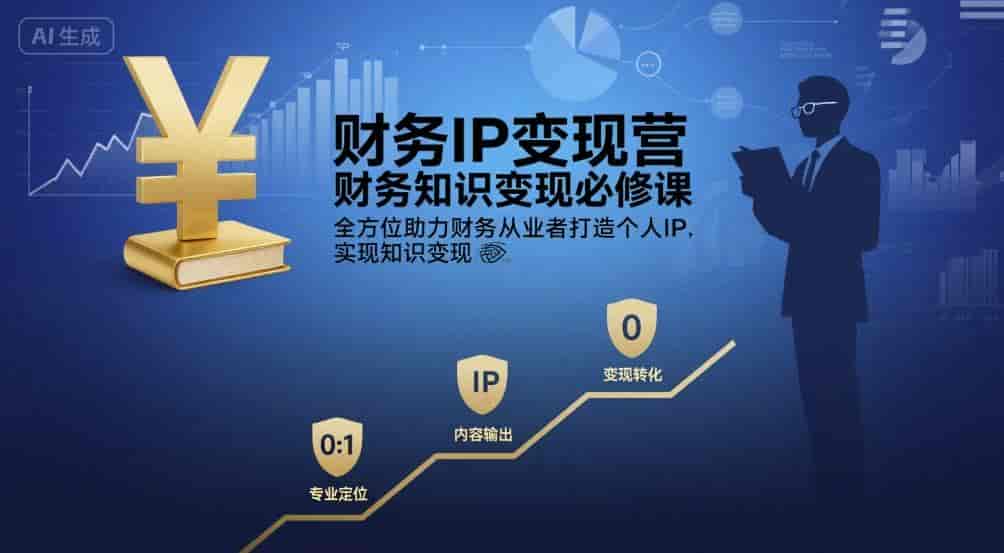 财务IP变现营,财务知识变现必修课,全方位助力财务从业者打造个人IP,实现知识变现