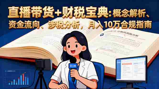 （16444期）直播带货+财税宝典：概念解析、资金流向、涉税分析，月入10万合规指南-副业部
