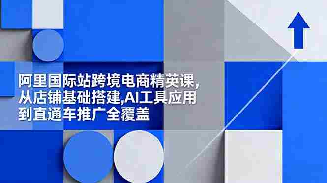 （16450期）阿里国际站跨境电商精英课，从店铺基础搭建,AI工具应用到直通车推广全覆盖-副业部