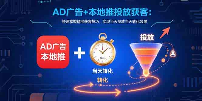 （15637期）AD广告+本地推投放获客：快速掌握精准获客技巧，实现当天投放当天转化效果-副业部