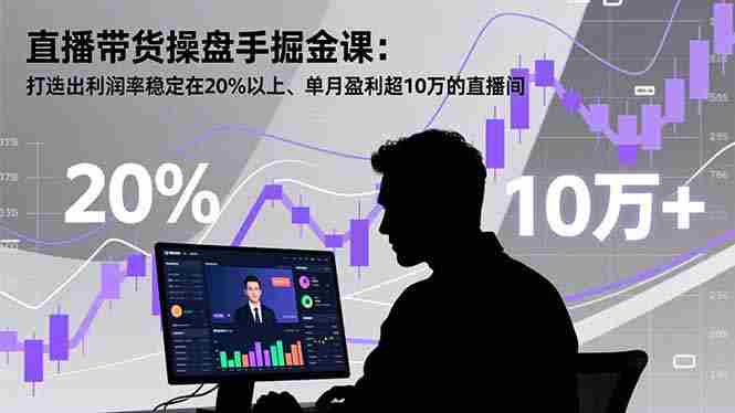 （16727期）直播带货操盘手掘金课：打造出利润率稳定在20%以上、单月盈利超10万的直播间-副业部