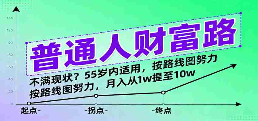 普通人财富路：不满现状？按路线图努力，月入从1w提至10w，55岁内适用-副业部