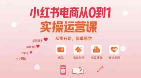 小红书电商从0到1实操运营课，从零开始，简单易学-副业部