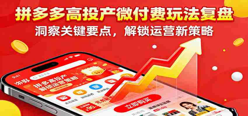 拼多多高投产微付费玩法复盘，洞察关键要点，解锁运营新策略-副业部