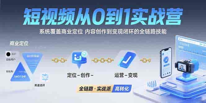 （15570期）短视频从0到1的实战营：系统覆盖商业定位,内容创作到变现闭环的全链路技能