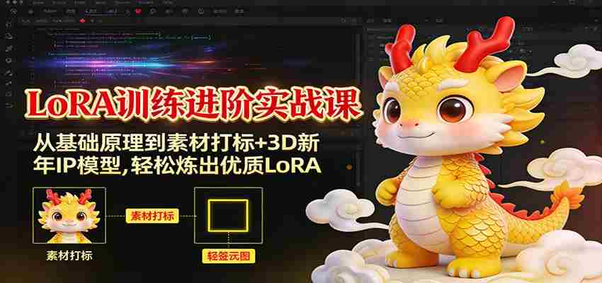 LoRA训练进阶实战课:从基础原理到素材打标+3D新年IP模型,轻松炼出优质LoRA-副业部