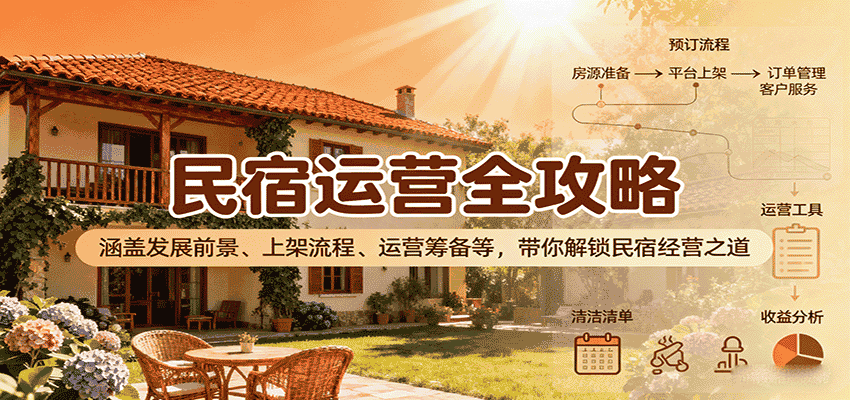 民宿运营全攻略:涵盖发展前景、上架流程、运营筹备等,带你解锁民宿经营之道-副业部