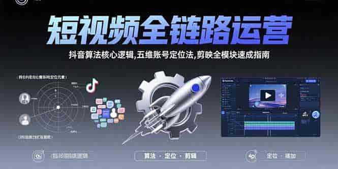 （15580期）短视频全链路运营：抖音算法核心逻辑,五维账号定位法,剪映全模块速成指南