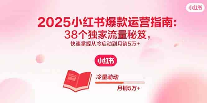 （15946期）2025小红书爆款运营指南：38个独家流量秘笈，快速掌握从冷启动到月销5万+-副业部