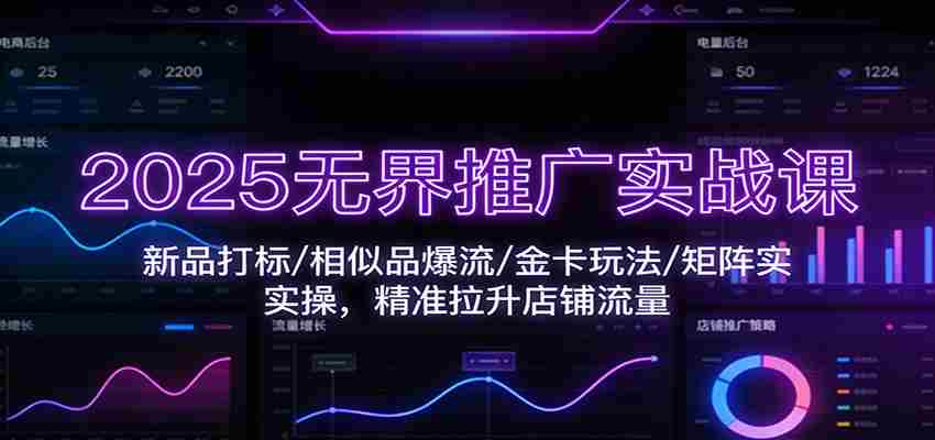 2025无界推广实战课:新品打标/相似品爆流/金卡玩法/矩阵实操,精准拉升店铺流量-副业部