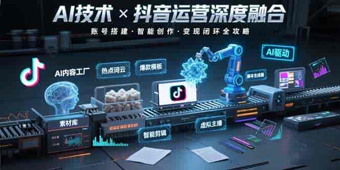 （15630期）AI技术与抖音运营的深度融合应用：涵盖账号搭建、内容创作、收益变现等-副业部