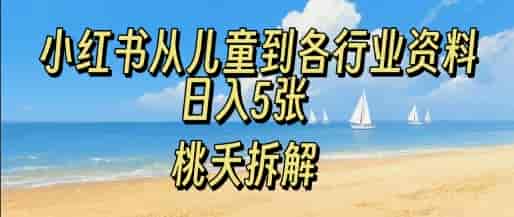 小红书从儿童到各行业学习资料，日入5张