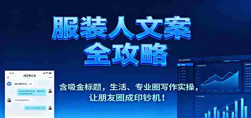 服装人文案全攻略，含吸金标题，生活、专业圈写作实操，让朋友圈成印钞机！-副业部