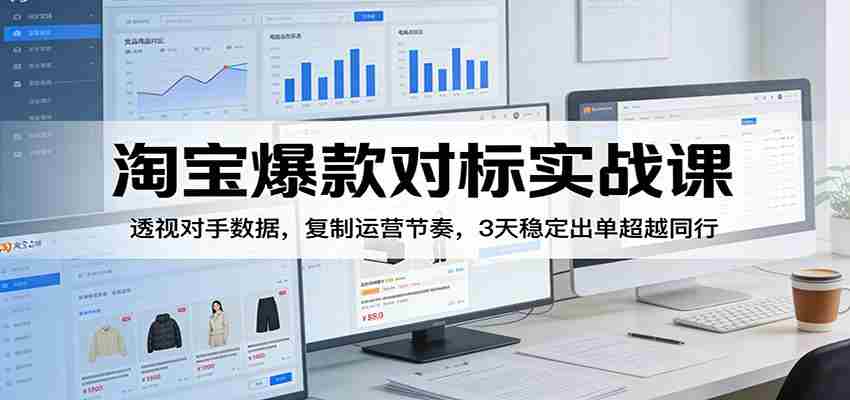 淘宝爆款对标实战课：透视对手数据，复制运营节奏，3天稳定出单超越同行-副业部