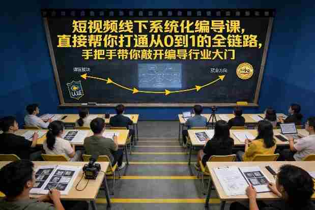 短视频线下系统化编导课，直接帮你打通从0到1的全链路，手把手带你敲开编导行业大门-副业部