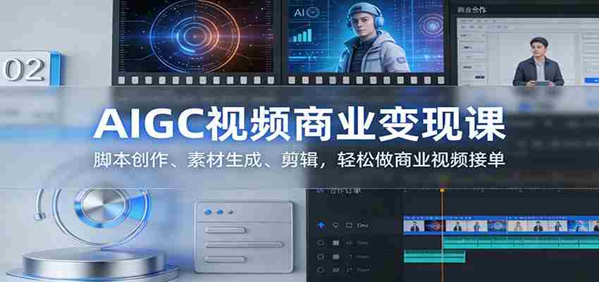 AIGC视频商业变现课：脚本创作、素材生成、剪辑，轻松做商业视频接单-副业部