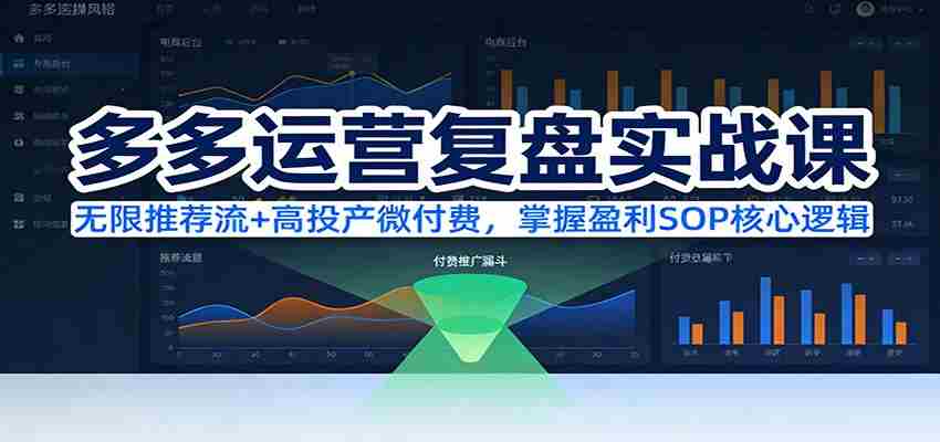 多多运营复盘实战课：无限推荐流+高投产微付费，掌握盈利SOP核心逻辑（更新）-副业部