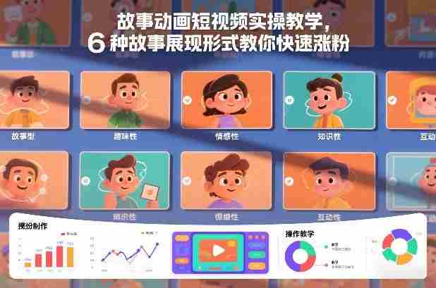 故事动画短视频实操教学，6种故事展现形式教你快速涨粉-副业部