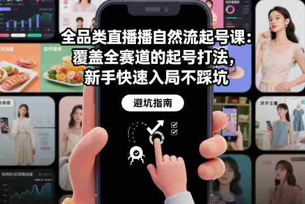全品类直播自然流起号课:覆盖全赛道的起号打法,新手快速入局不踩坑