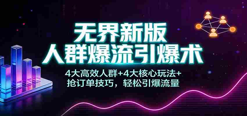 无界新版人群爆流引爆术：4大高效人群+4大核心玩法+抢订单技巧，轻松引爆流量-副业部
