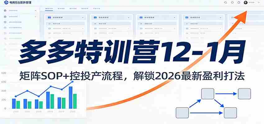 多多特训营12-1月:矩阵SOP+ 控投产流程,解锁2026最新盈利打法-副业部