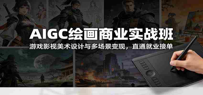 AIGC绘画商业实战班:游戏影视美术设计与多场景变现,直通就业接单-副业部