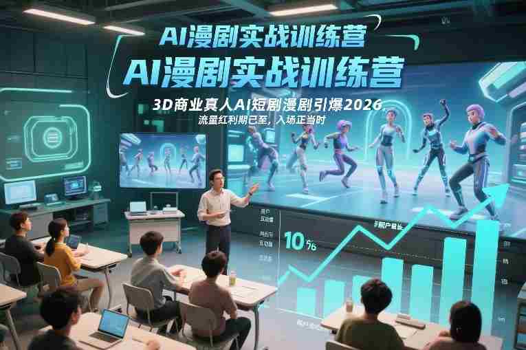 AI漫剧实战训练营,3D商业真人AI短剧漫剧引爆2026,流量红利期已至,入场正当时