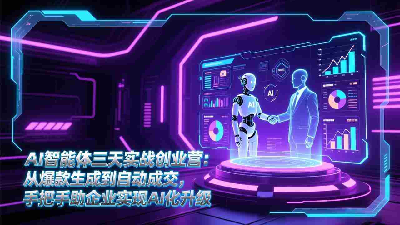 （17181期）AI智能体三天实战创业营：从爆款生成到自动成交，手把手助企业实现AI化升级-副业部