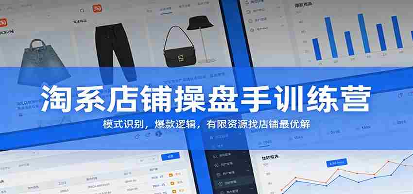 淘系店铺操盘手训练营:模式识别,爆款逻辑,有限资源找店铺最优解-副业部
