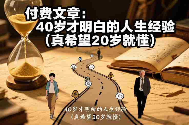 付费文章:40岁才明白的人生经验(真希望20岁就懂)