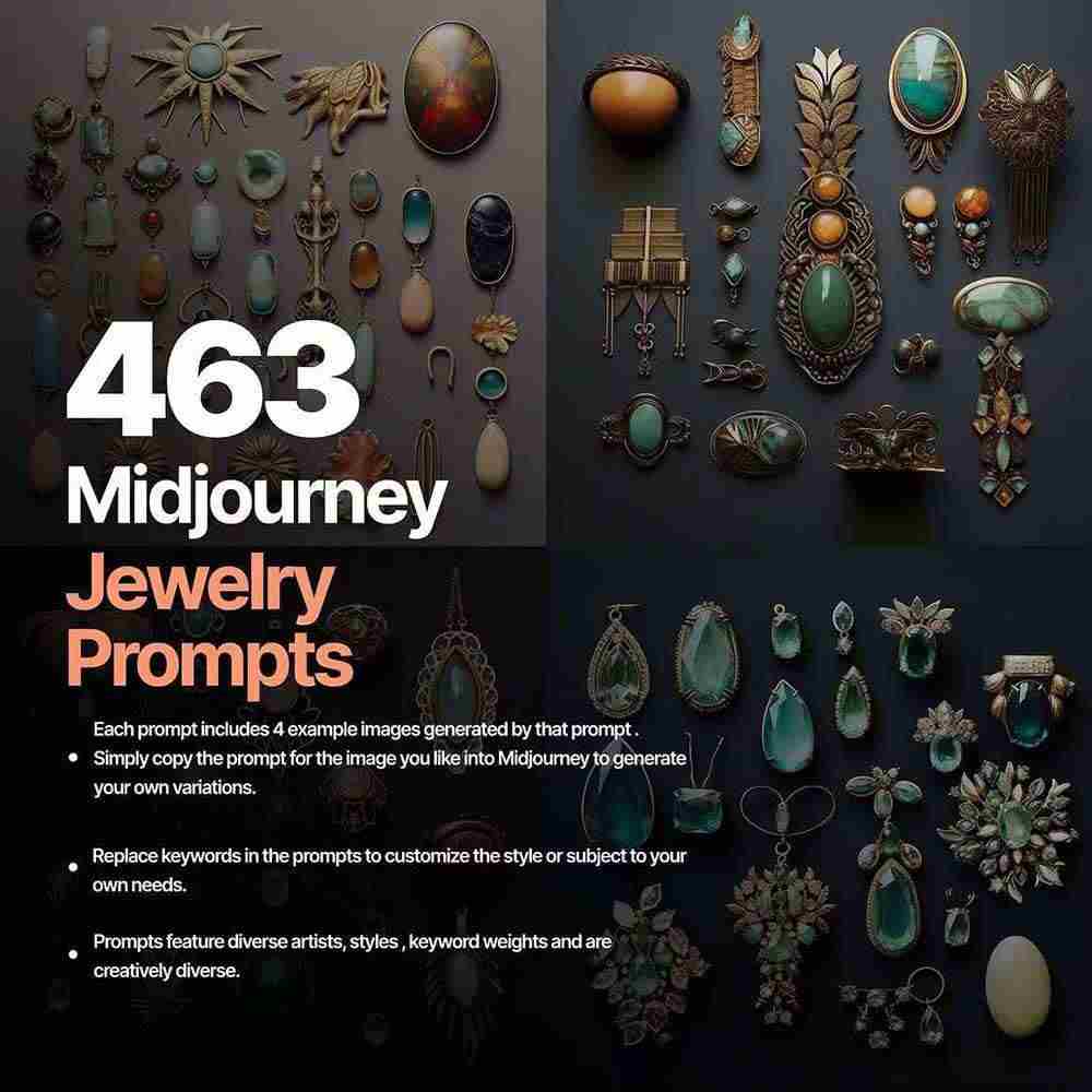 图片[2]-463个Midjourney珠宝摄影提示词：覆盖全品类珠宝，AI设计秒出专业效果
