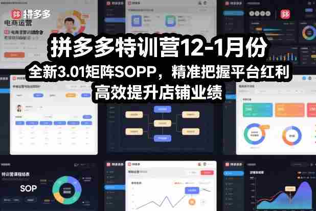 拼多多特训营12-1月份，全新3.01矩阵Sop，精准把握平台红利，高效提升店铺业绩-副业部