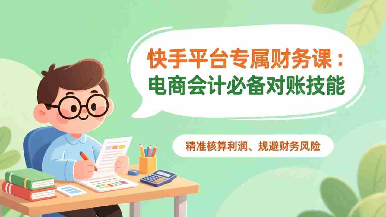 （17167期）快手平台专属财务课：电商会计必备对账技能，精准核算利润、规避财务风险-副业部