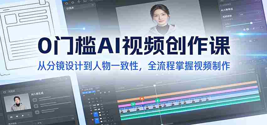 0门槛AI视频创作课:从分镜设计到人物一致性,全流程掌握视频制作-副业部