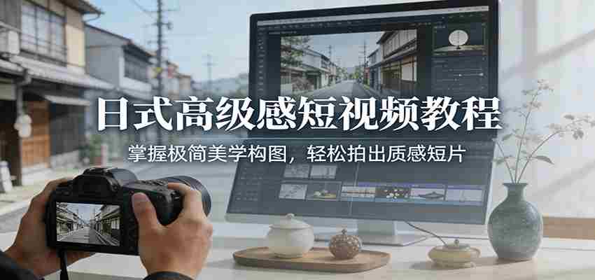 日式高级感短视频教程:掌握极简美学构图,轻松拍出质感短片-副业部