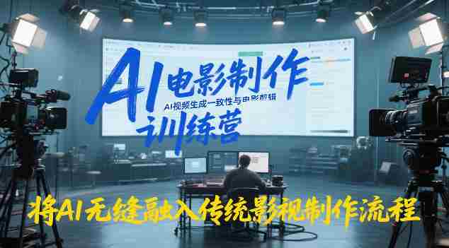 AI电影制作训练营,掌握AI视频生成一致性与电影剪辑,将AI无缝融入传统影视制作流程