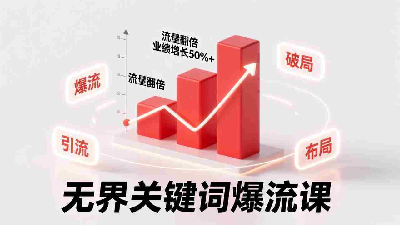 （17063期）无界关键词爆流课，破局布局逻辑、阶段精准引流，实现流量翻倍，店铺业绩增长50%+。-副业部
