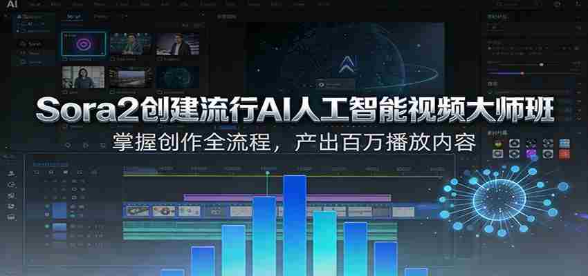 Sora2创建流行AI人工智能视频大师班，掌握创作全流程，产出百万播放内容-副业部