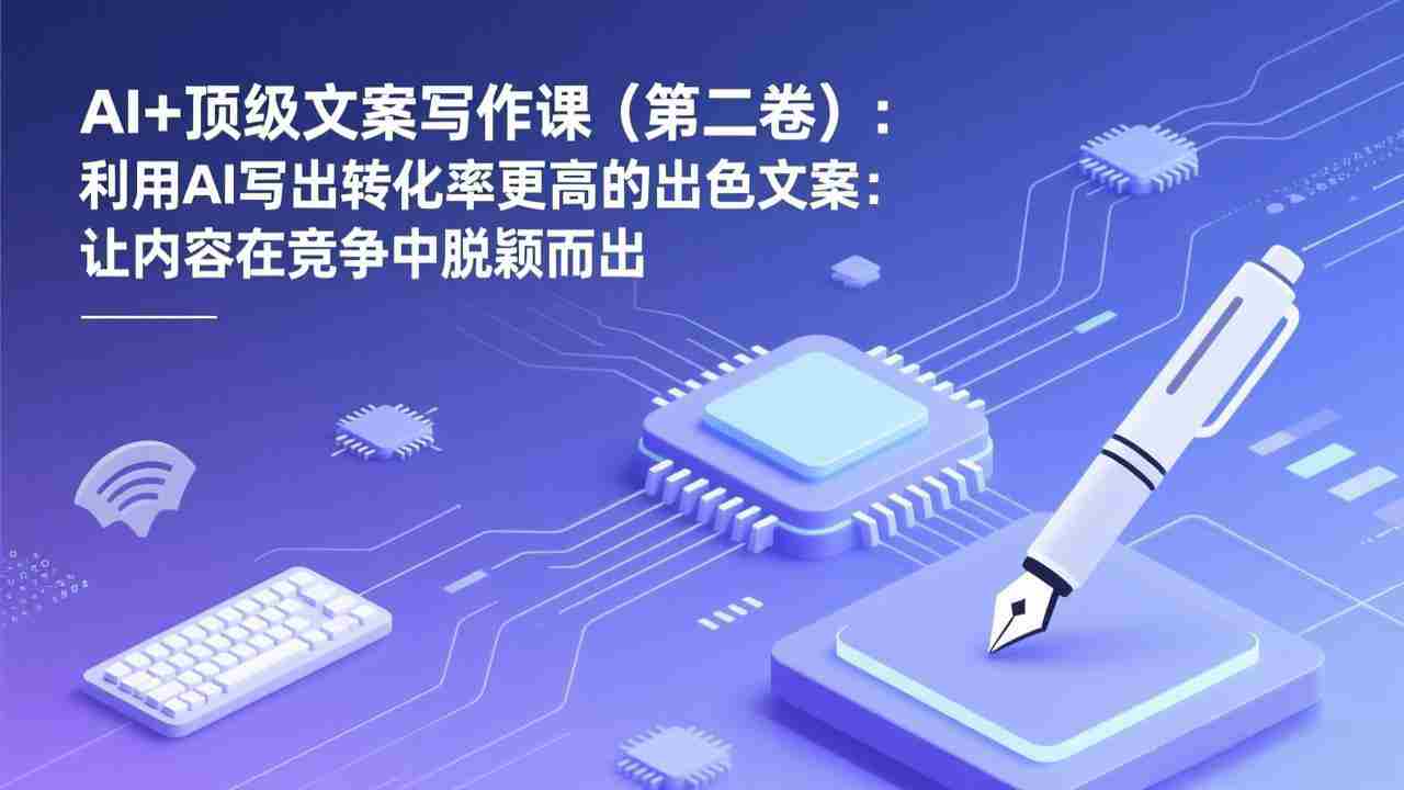 （17382期）AI+顶级文案写作课（第二卷）：利用AI写出转化率更高的出色文案：让内容在竞争中脱颖而出-副业部