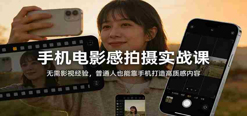手机电影感拍摄实战课:无需影视经验,普通人也能靠手机打造高质感内容-副业部