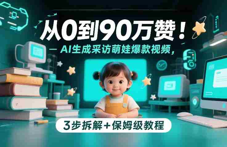 从0到90万赞：AI生成采访萌娃爆款视频，3步拆解+保姆级教程-副业部