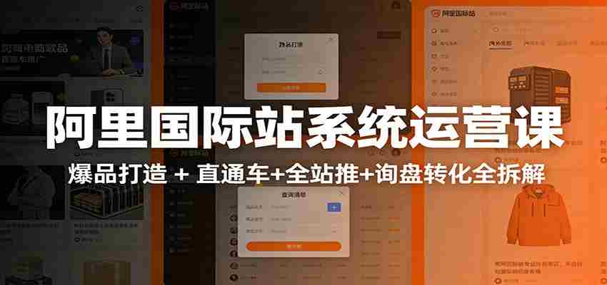 阿里国际站运营实战课:从店铺布局到TOP10旺铺,数据化运营,推广全攻略-副业部