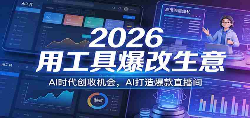 2026用工具爆改生意，AI时代创收机会，AI打造爆款直播间-副业部