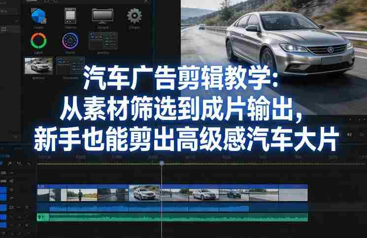 汽车广告剪辑教学：从素材筛选到成片输出，新手也能剪出高级感汽车大片-副业部