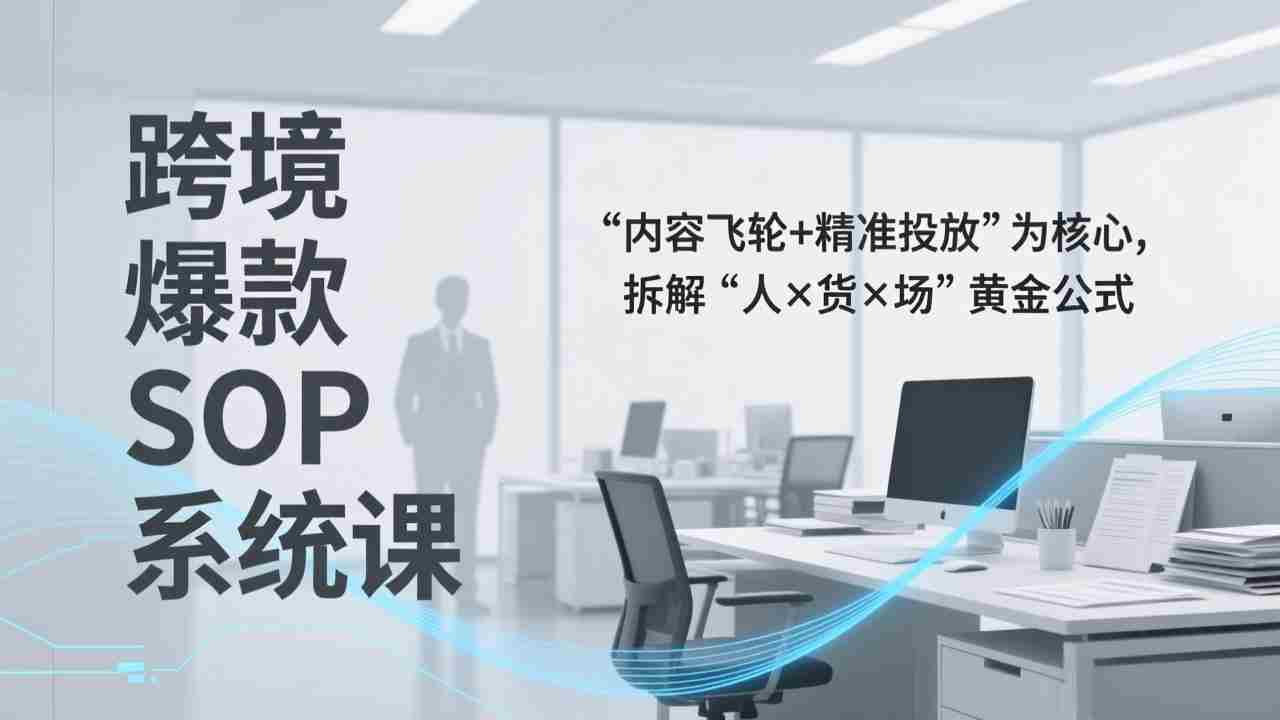 （17370期）跨境爆款SOP系统课，“内容飞轮+精准投放”为核心，拆解“人×货×场”黄金公式-副业部
