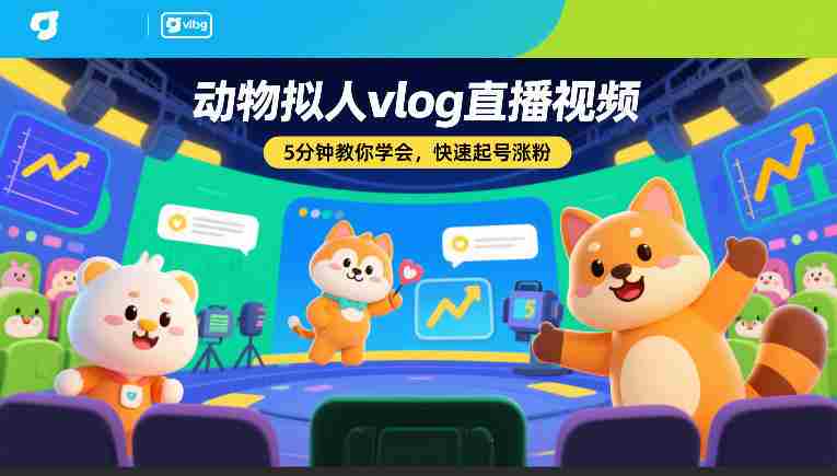 动物拟人vlog直播视频，5分钟教你学会，快速起号涨粉-副业部