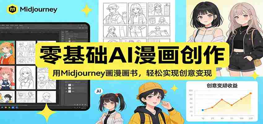 零基础AI漫画创作:用Midjourney画漫画书,轻松实现创意变现-副业部