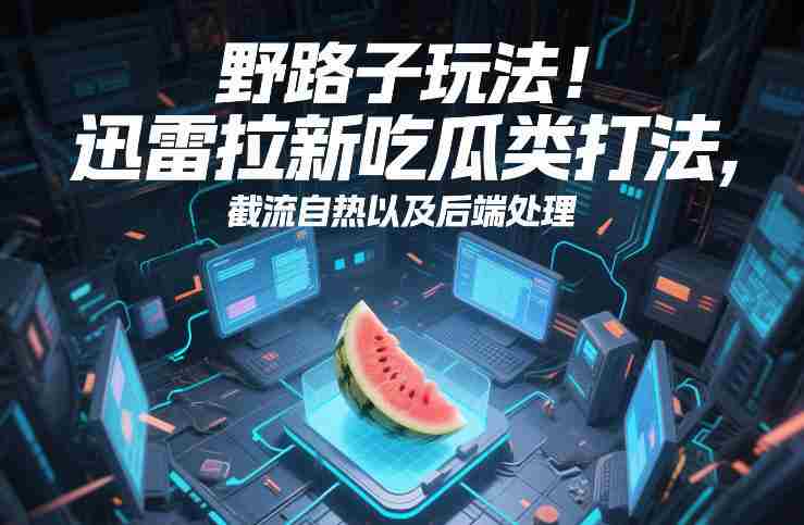 野路子玩法！迅雷拉新吃瓜类打法，截流自热以及后端处理-副业部